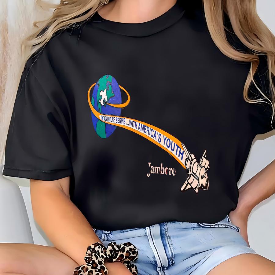 Vintage 80's 1989 National Jamboree Youth Adventure Red T Shirt Size L T-shirt