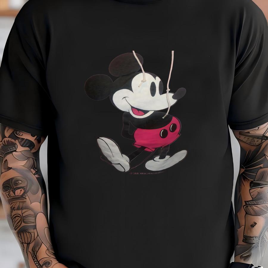 Vtg 80's Pink Walt  Mouse Hooded Hoodie Tshirt Adult M Usa Nice T-shirt