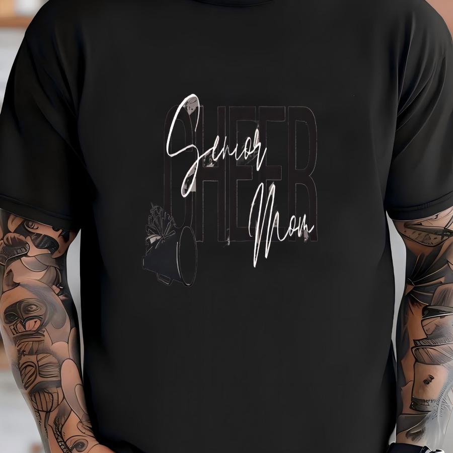 Senior Cheer Mom Shirt: Heather Gray Bella Canvas Tee T-shirt