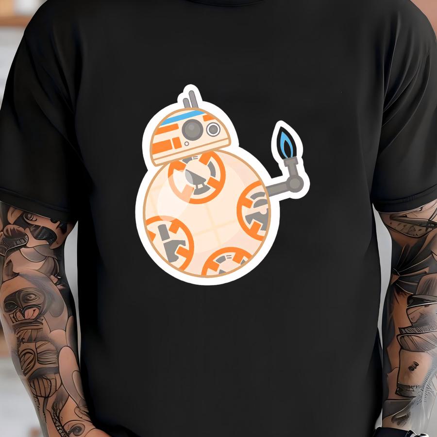 Star Wars Bb-8 With Lighter Sticker | Water Bottle Or Computer Decal Accessory | Waterproof Sticker T-shirt