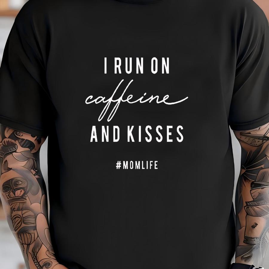 I Run On Caffeine And Kisses Sweatshirt, Happy Mama Sweatshirt, Mama Sweatshirt, Mom Life Sweatshirt, Mama Shirt, Mama Bear, Mothers T-shirt