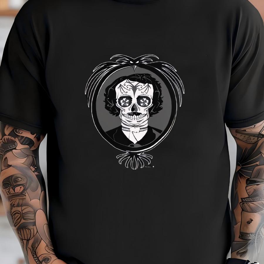Edgar Allan Poe Sugar Skull Hoodie T-shirt