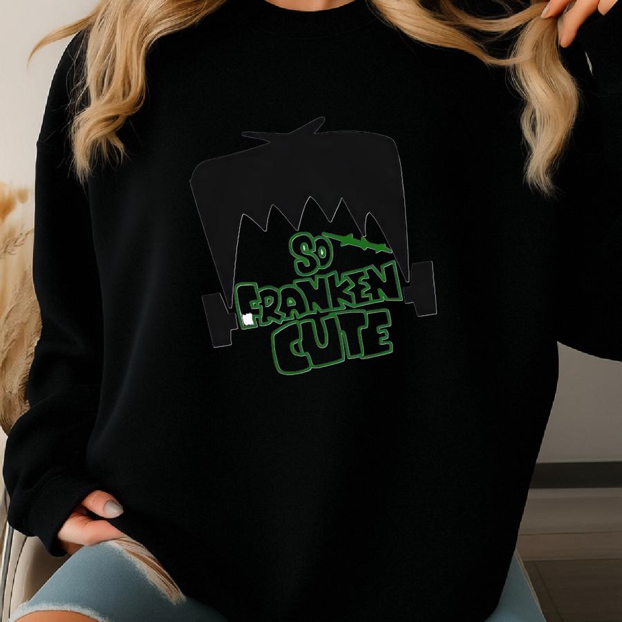 Frankenstein Toddler Shirt - So Franken Cute Toddler Shirt - Cute Halloween Raglan Sweatshirt