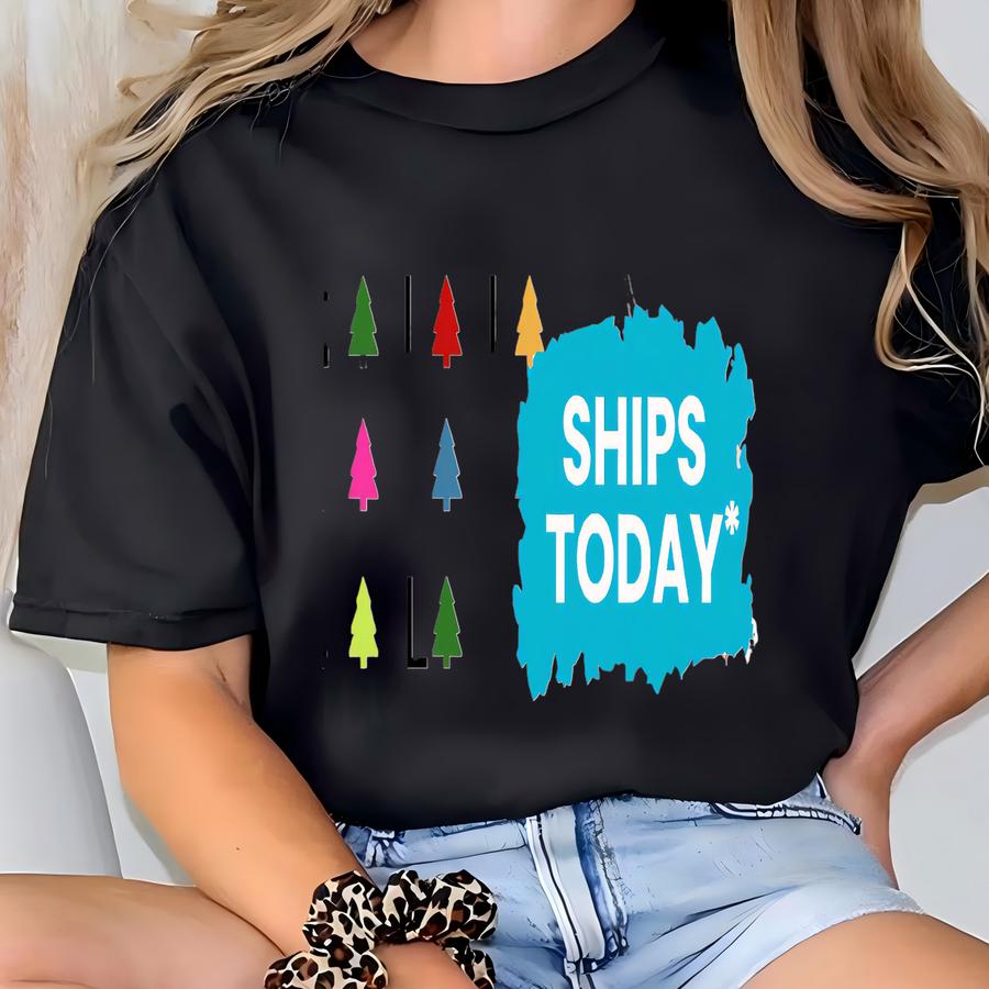 Colorful Holiday Shirt, Fa La La Christmas Tree Shirt, Cute Christmas Shirt For Women T-shirt