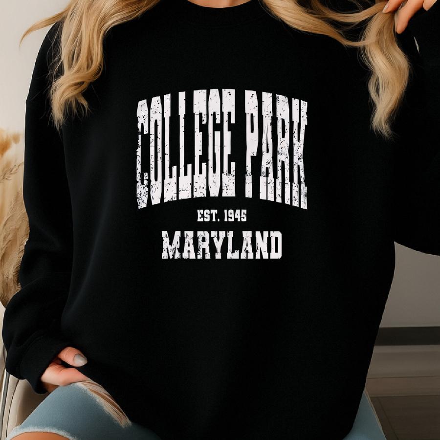College Park, Maryland Sweatshirt. College Park, Md Vintage Unisex Crewneck Sweatshirt. Yc Sweatshirt