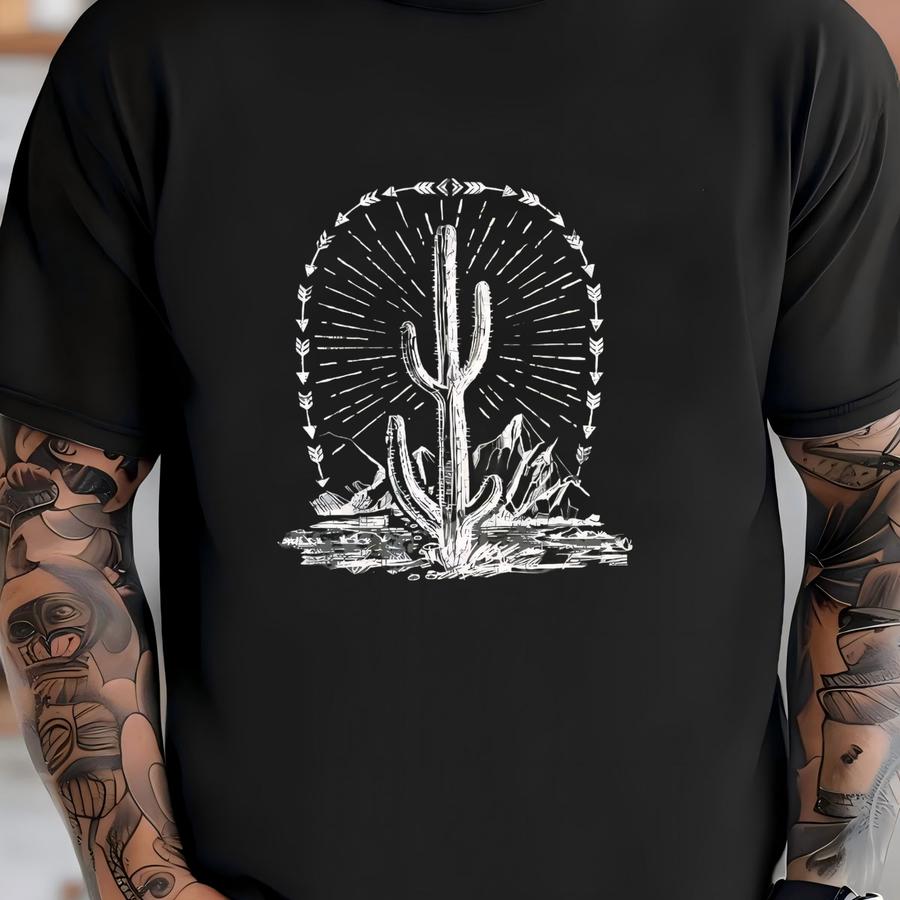 Desert Cactus Long Sve Shirt, Unisex Landscape Tee, 10357 T-shirt