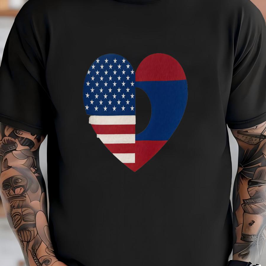 Gerber Flag . Half/half Flag Heart Or Whole Heart. T-shirt