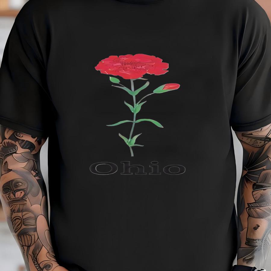 Ohio State Flower Hoodie Unisex - Ohio Pullover Hoodie T-shirt