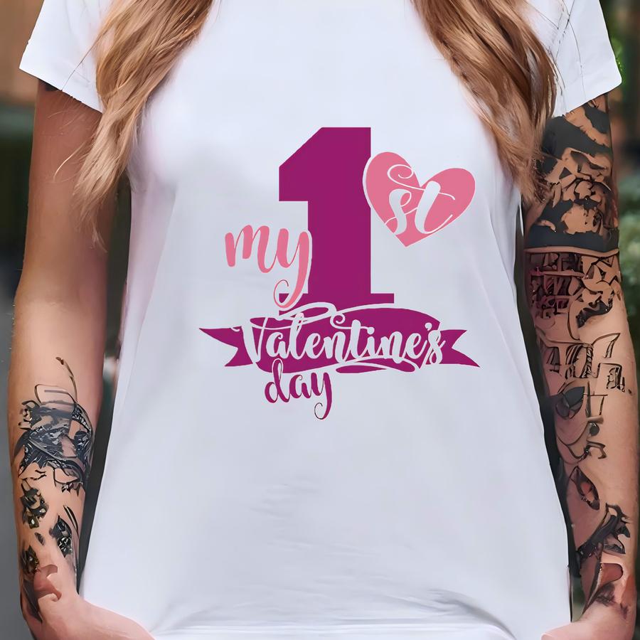 My 1st Valentine's Day Baby - Cotton Shirt T-shirt My 1st Valentine's Day Baby - Cotton Shirt T-shirt