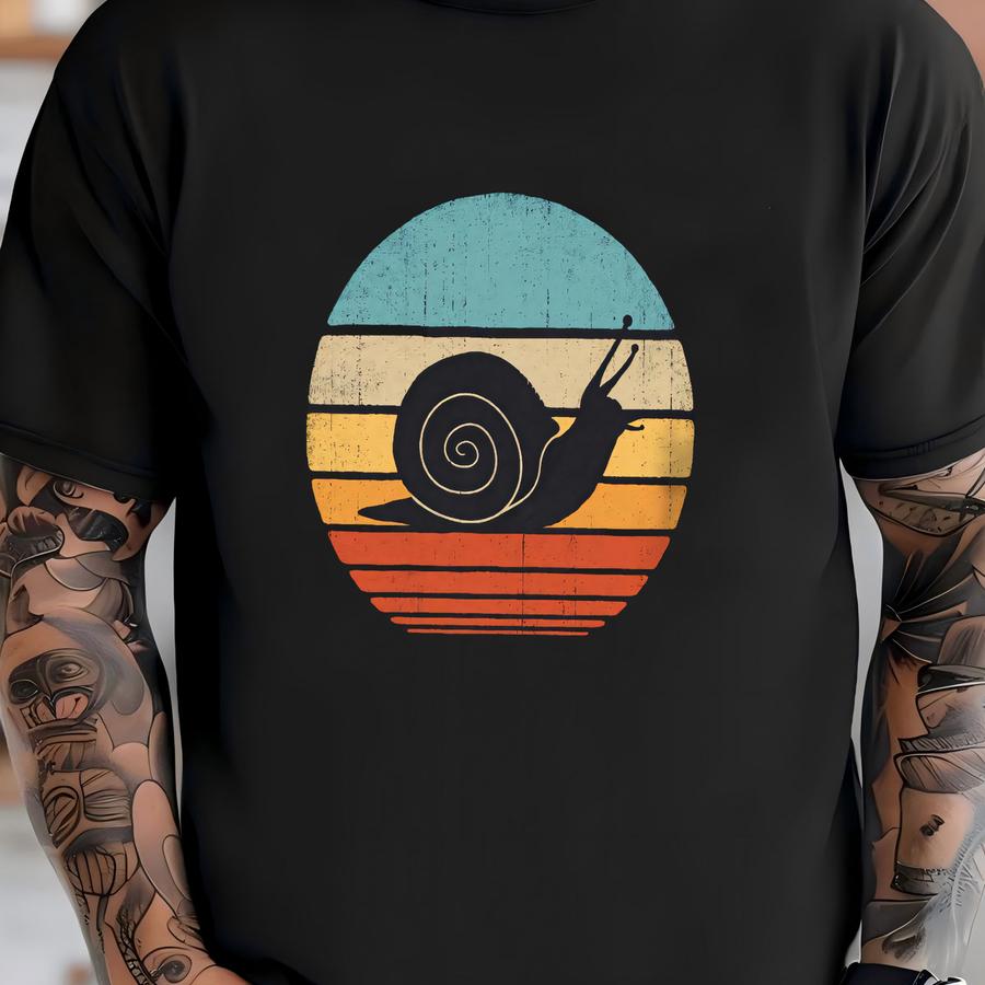 Snail Sunset Retro Shirt / Snail Shirt / Snail Gifts / Gift For Snail Lover / Insect Print / Bug Lover Shirt / Snail Design Tank Top Hoodie T-shirt