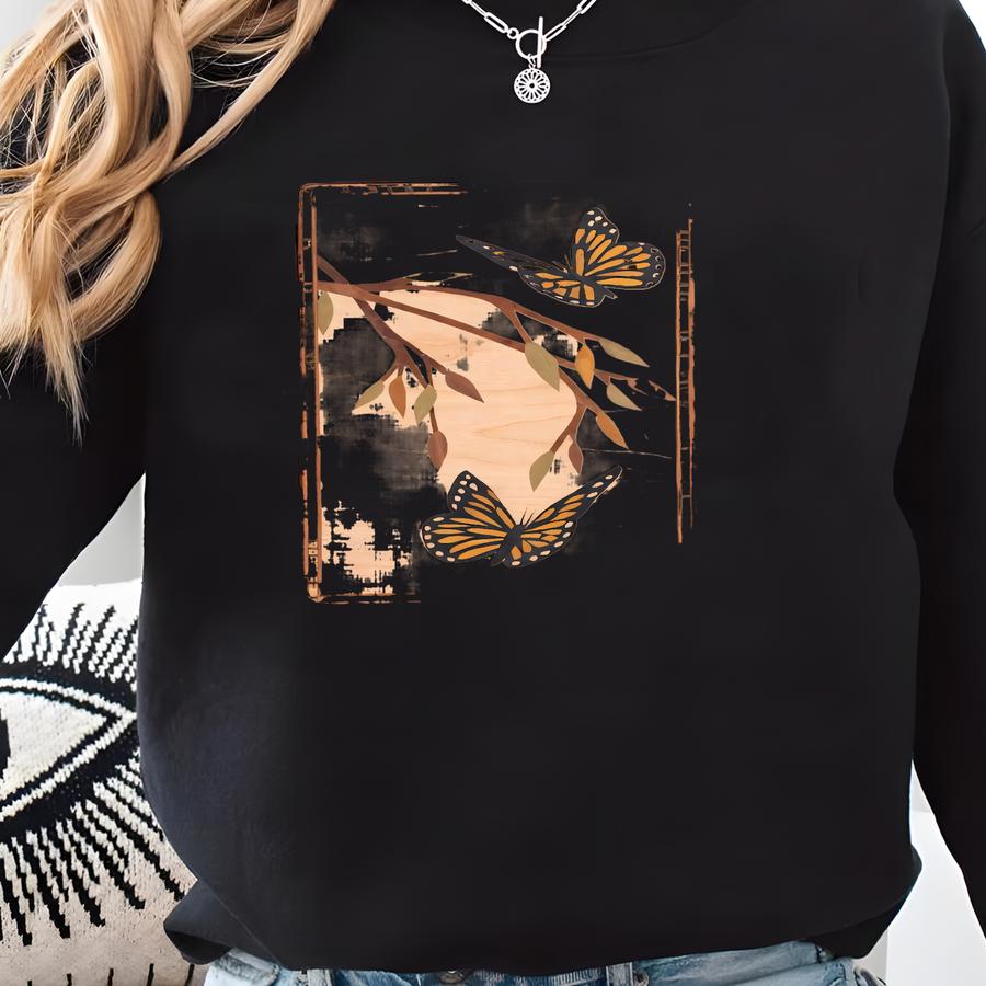 Monarch Butterflies Wooden Urn Sweatshirt