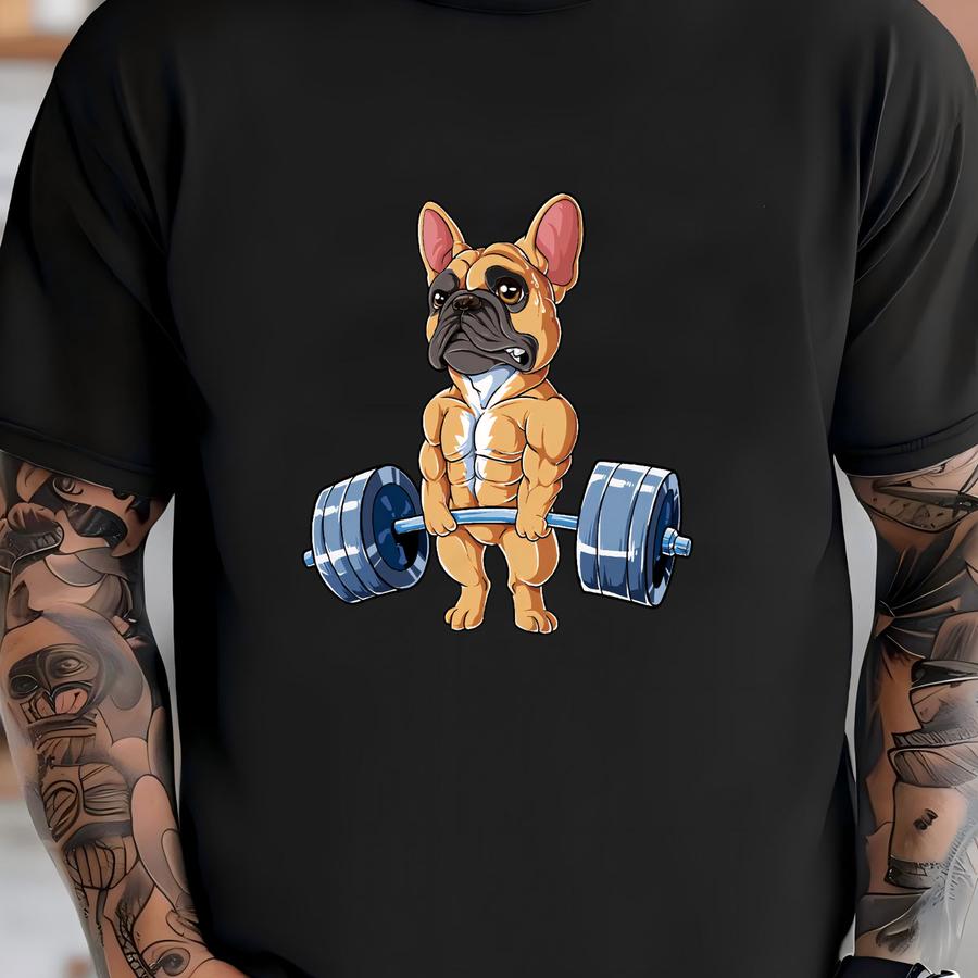 French Bulldog Weightlifting Shirt / French Bulldog Shirt / Fawn Frenchie Gifts / French Bulldog Owner Shirt / Gym Shirt / Tank Top / Hoodie T-shirt