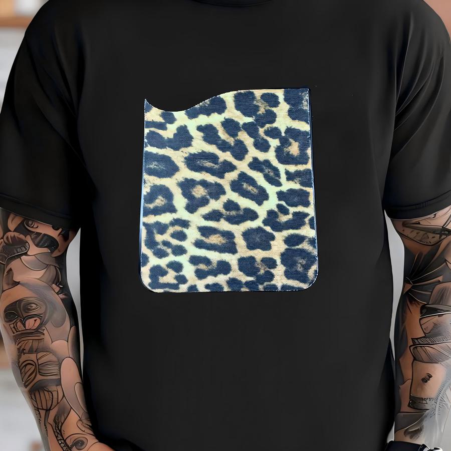 Cell Phone Card Caddy - Leopard Print T-shirt