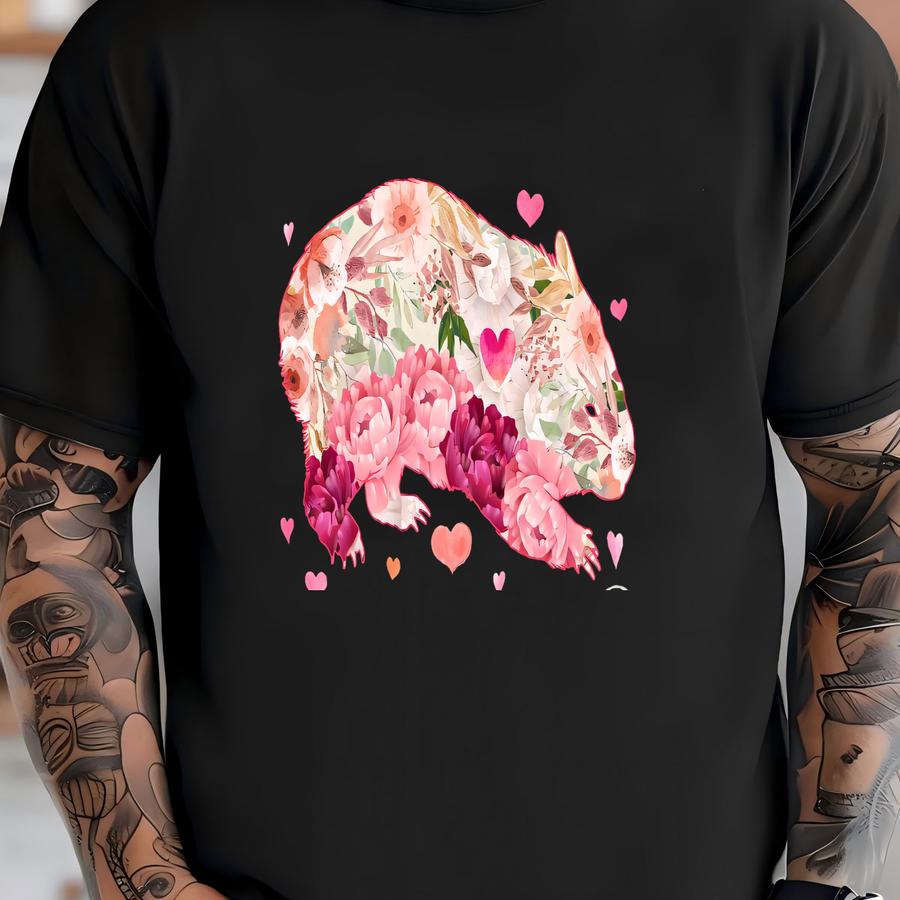 Just A Girl Who Loves Wombats Flower Shirt / Wombat Shirt / Wombat Gifts / Wombat Lover Gift / Wombat Design / Tank Top / Hoodie T-shirt