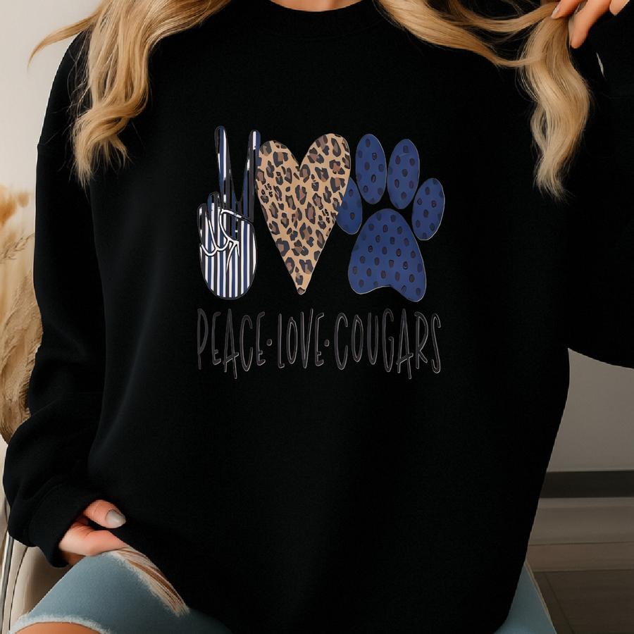 Peace~love~cougars Baseball Tee Sweatshirt