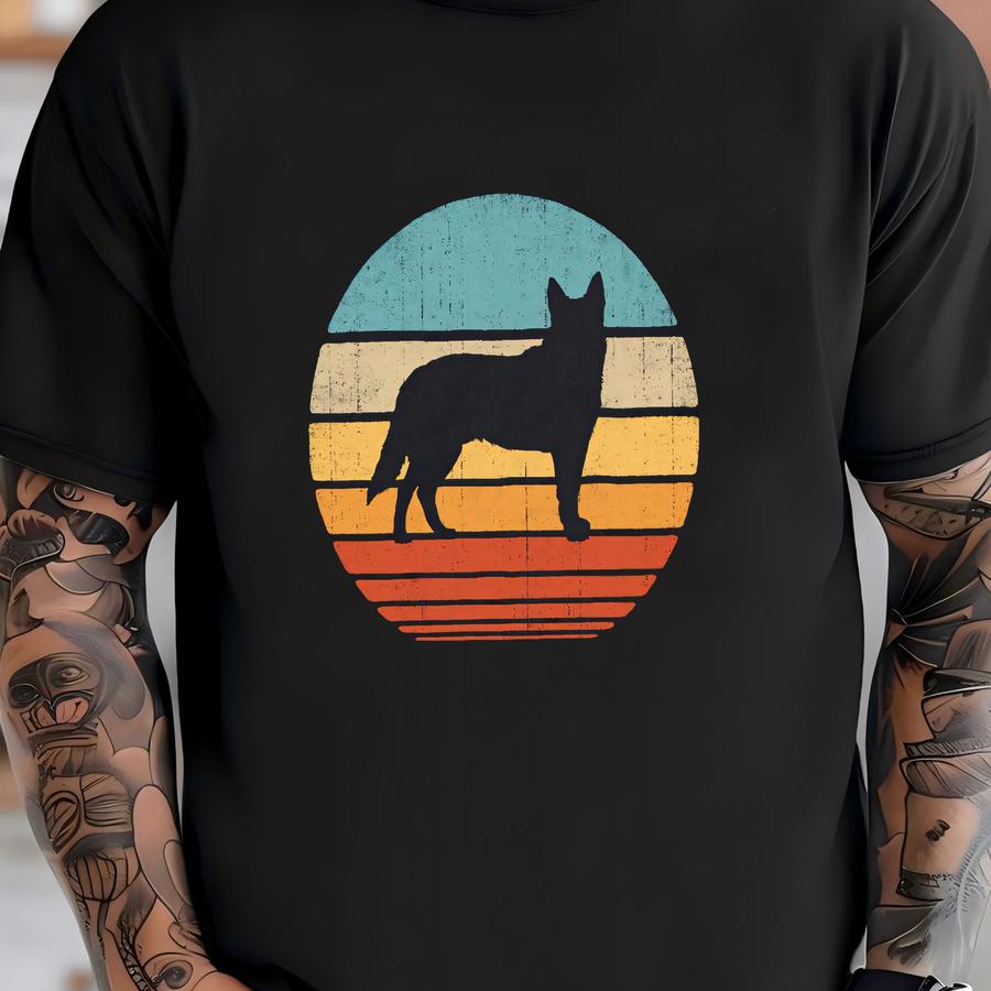 Australian Cattle Dog Sunset Retro Shirt / Blue Heeler Shirt / Blue Heeler Gifts / Blue Heeler Owner Shirt / Heeler Lover / Tank Top Hoodie T-shirt