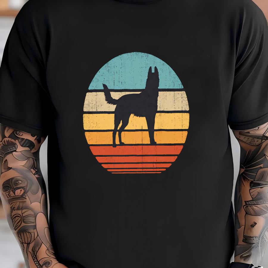 Belgian Malinois Sunset Retro Shirt / Belgian Malinois Shirt / Belgian Malinois Gifts / Belgian Malinois Owner Shirt / Tank Top / Hoodie T-shirt