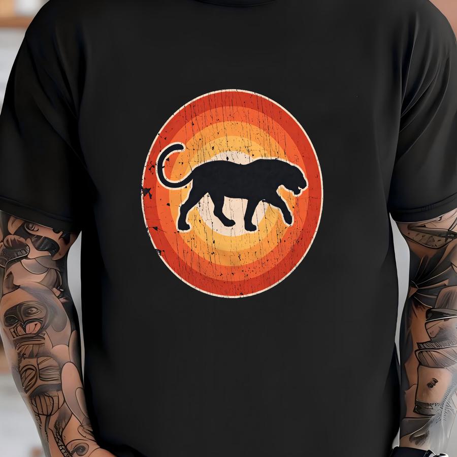 Panther Sunset Retro Shirt / Panther Shirt / Panthers Gifts / Panther Lover Gift / Panther Design / Panther Print / Tank Top / Hoodie T-shirt