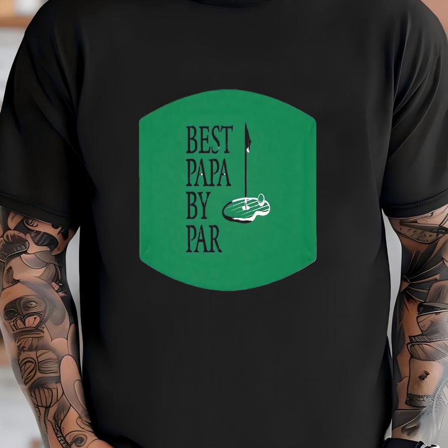 Best Papa By Par, Funny Golfing Grandpa, Dad, Papa, Grampa Mask, Grandpa Gift, Golfer Gift - Snug-fit Polyester Face Mask T-shirt