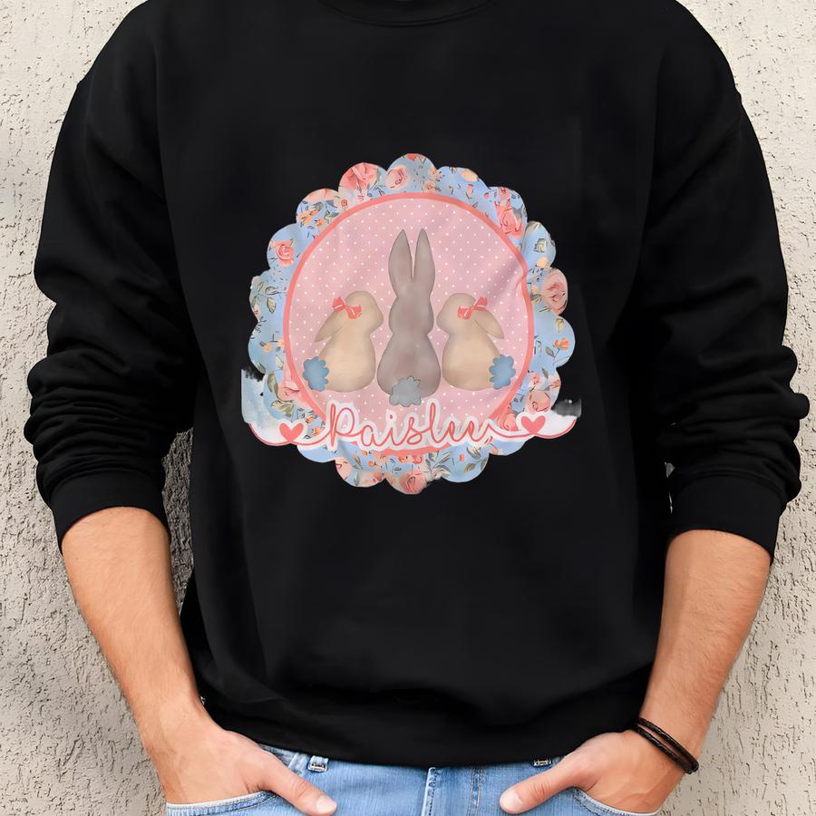Easter Bunny Personalized Bleached Shirt | Kids Bleached Shirt | Easter Shirt | Sweatshirt