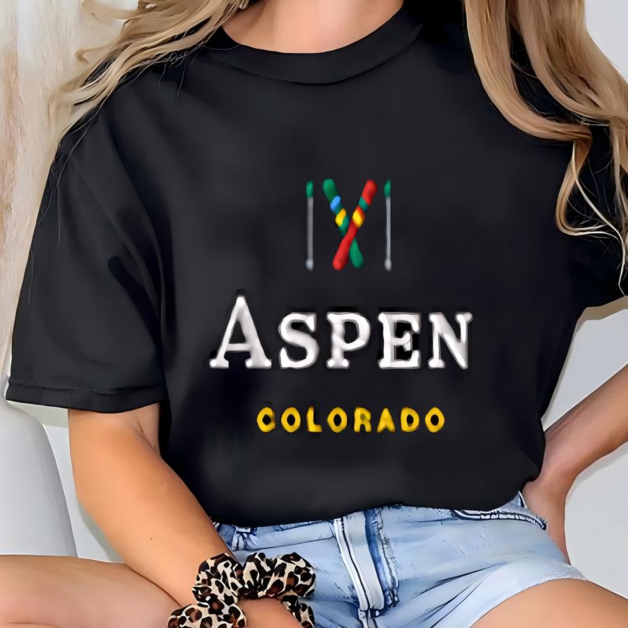Aspen Colorado Sweatshirt Crewneck, Vintage Ski Sweater T-shirt
