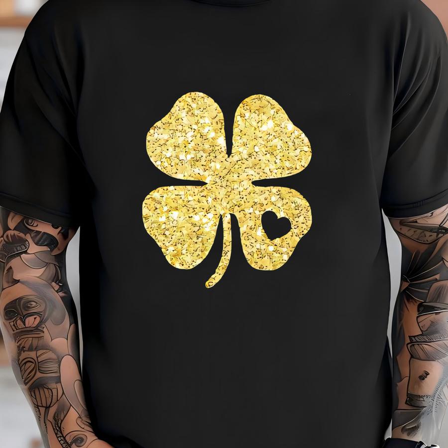 Glitter Shamrock Shirt: St. Patrick's Day Irish Hoodie T-shirt