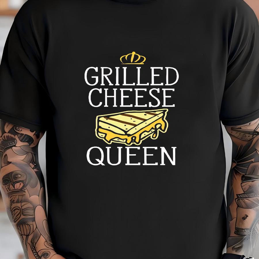 Grilled Cheese Queen Shirt, Funny Grilled Cheese Hoodie, Girl Grilled Cheese Hoodie, Cute Long Sve T-shirt