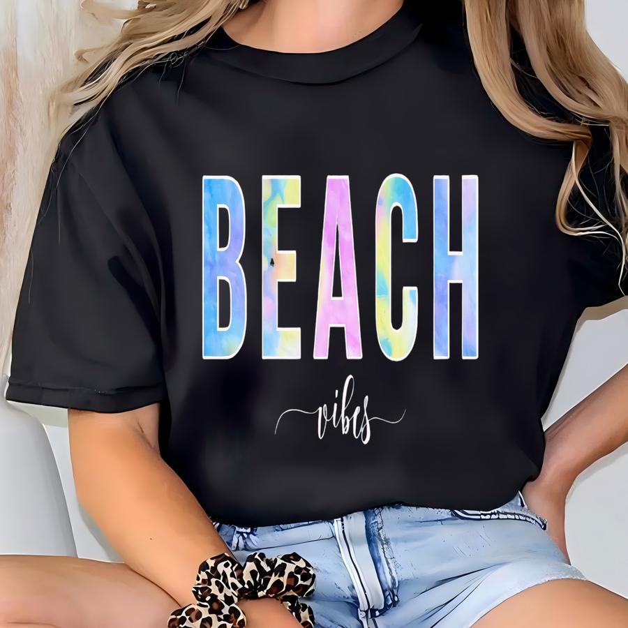 Beach Vibes Shirt, Tie Dye Retro Beach Shirt, Beach Life, Days, Matching Vacation, Gift, Life Is Better At The Beach, Family Hoodie, Cute T-shirt