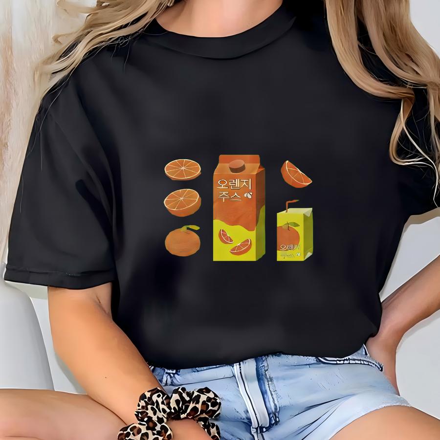 Tangerine Kawaii Shirt, Cute Kawaii Shirt, Fruit Kawaii Shirt, Cute Women Shirt, Kawaii Japanese Shirt, Japanese Shirt,strawberry Milk Shirt T-shirt