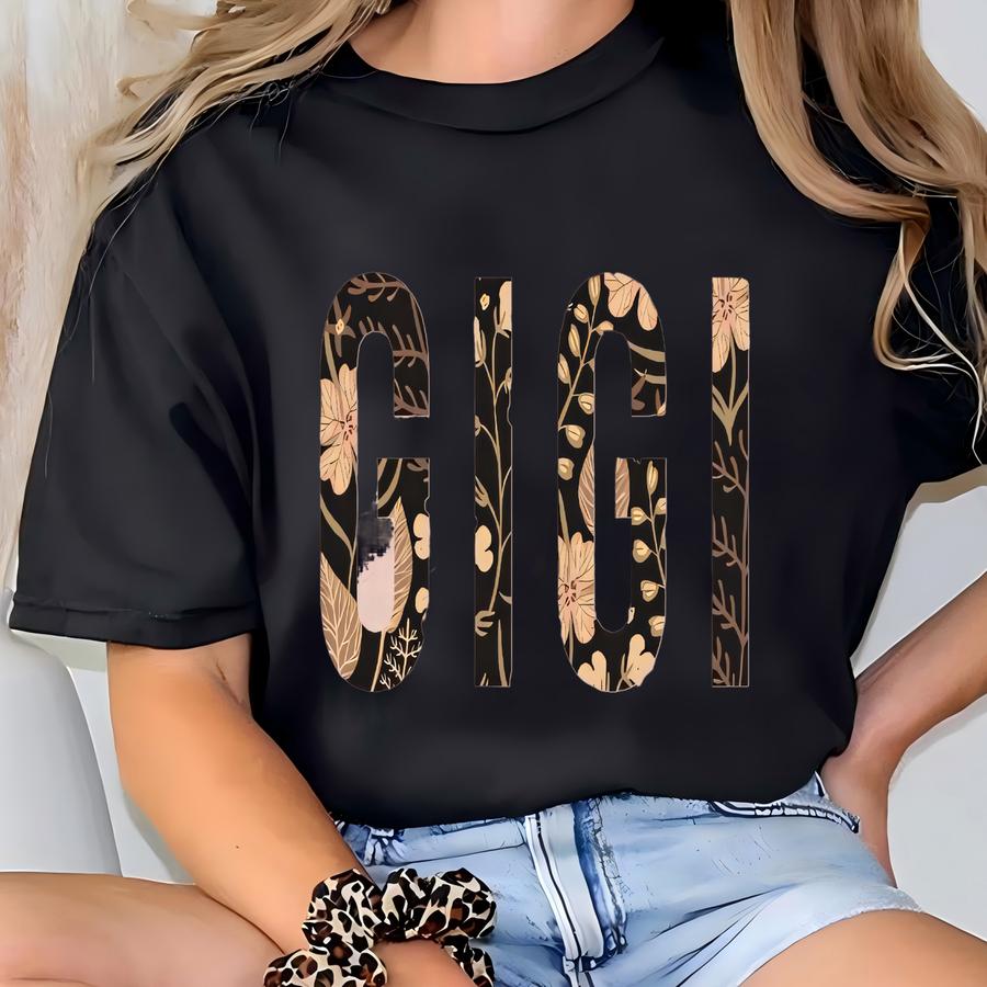 Custom Personalized Floral Mother's Day Shirt, Mama, Nana, Grandma, Mom, Mother's Day Gift, Gift For Mom, Gift For Grandma, Peach Summer T-shirt