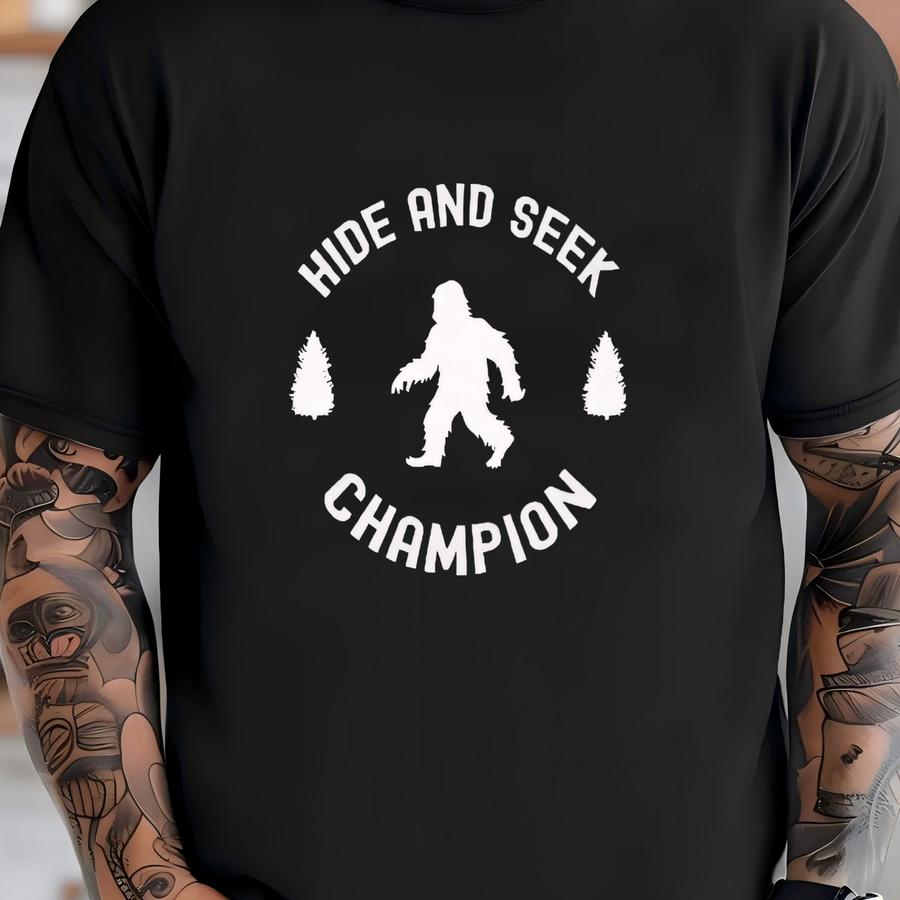 Hide And Seek Champion Face Mask, Funny Bigfoot/sasquatch Mask, Cool Hide And Seek Face-mask - Snug-fit Polyester Face Mask T-shirt