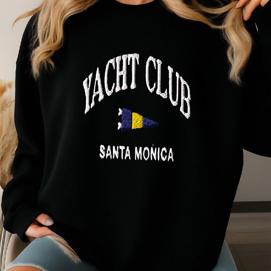 Santa Monica Yacht Club Sweatshirt Vintage Crewneck  Sweatshirt