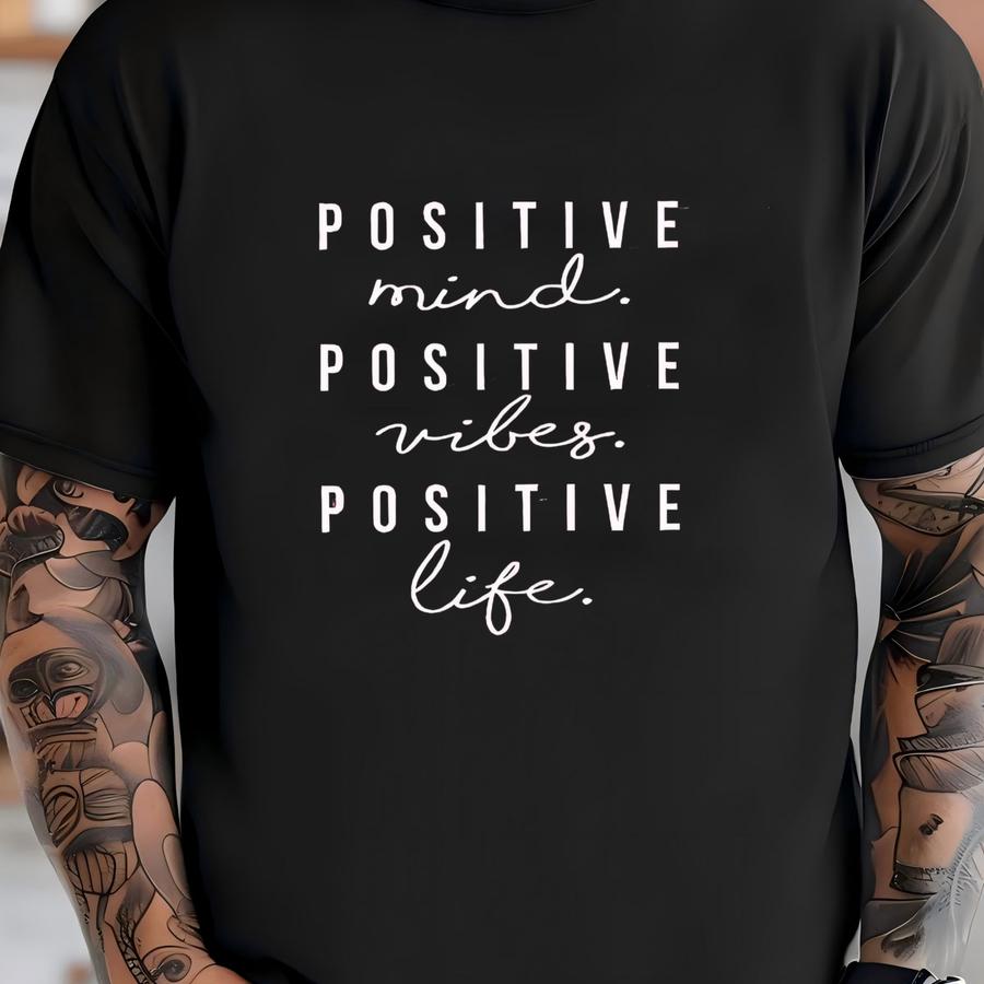 Positive Vibes V-neck Shirt, Inspirational Quote Tee, 11261 T-shirt