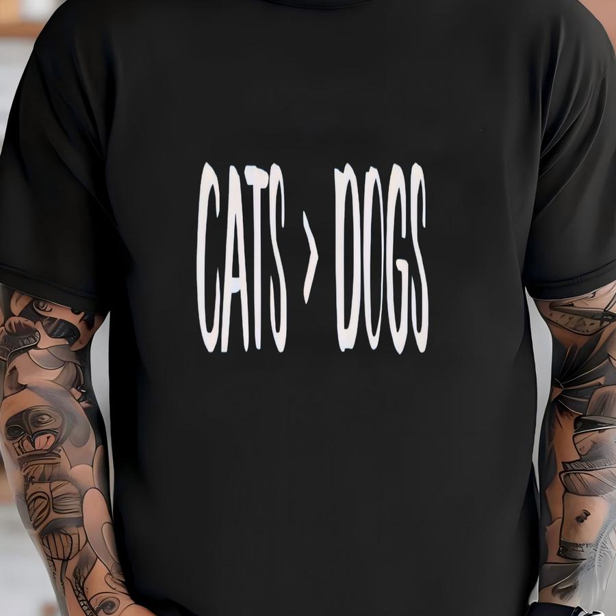 Cats > Dogs Kids Hoodie, Cat Lover And Cat Owner Childrens Shirt, Cat Lover Gift, Cat Owner Gift Kids Tee - Kids Softstyle Tee T-shirt
