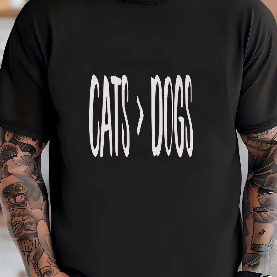 Cats > Dogs Long Sve Hoodie, Cat Lover And Cat Owner Long Sve Shirt, Cat Lover Gift, Cat Owner Gift Long Sve Tee - Long Sve Tee T-shirt