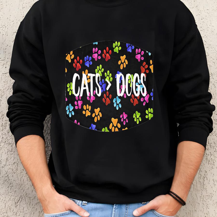 Cats > Dogs Face Mask, Cat Lover And Cat Owner Mask, Cat Lover Gift, Cat Owner Gift Face-mask - Snug-fit Polyester Face Mask Sweatshirt