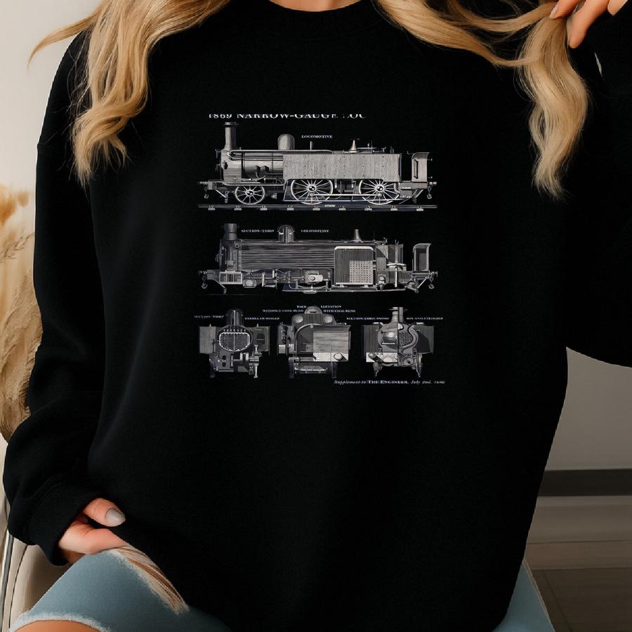 Antique Train Locomotive Patent Sweatshirt: Engineer Gift Sweatshirt