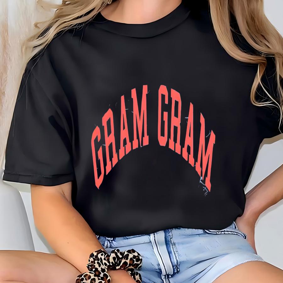 Gram Gram Crewneck - Unisex Adult Sweatshirt - Vintage Style - Fast Family Favorite - Baby Announcement - Grandparents - Great Mom Gift! T-shirt