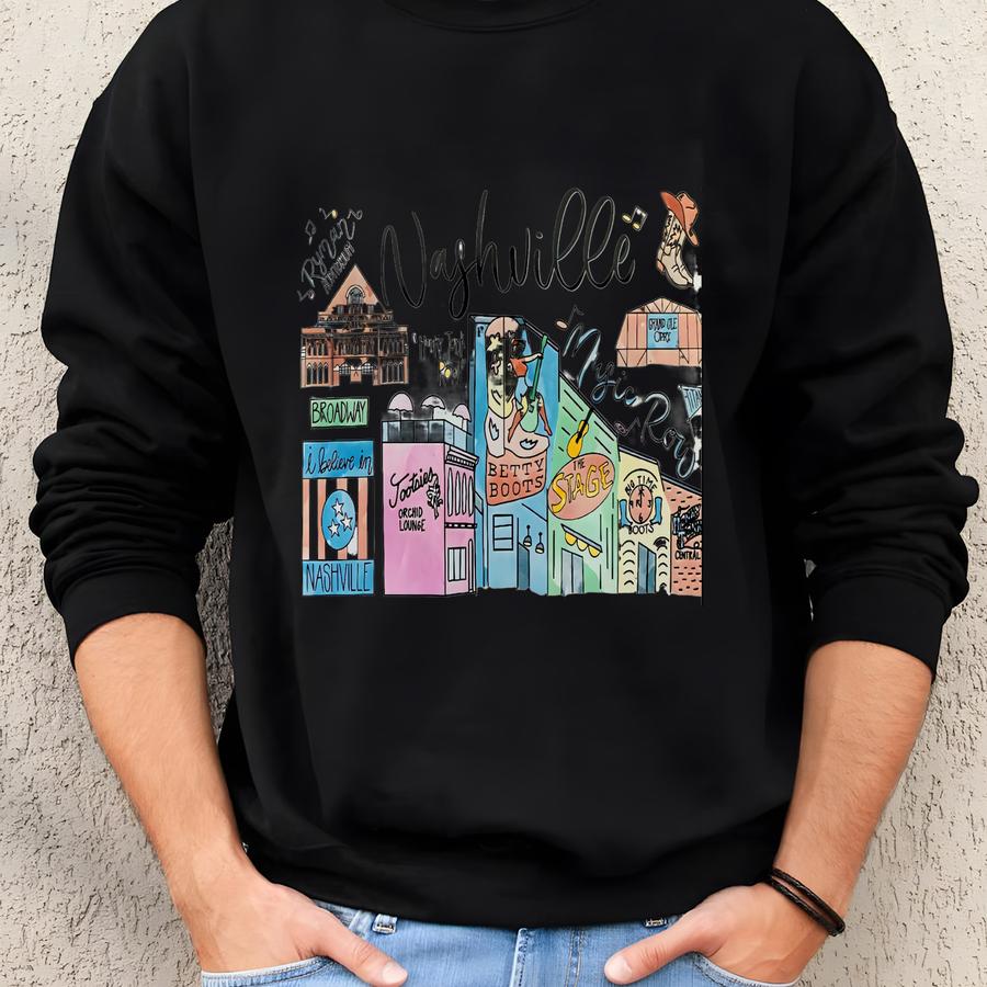 Nashville, Tennessee City Print, Nashville Wall Decor, Tennessee Print, Nashville Print, Tn Art Print Gift // 4x6 Sweatshirt Nashville, Tennessee City Print, Nashville Wall Decor, Tennessee Print, Nashville Print, Tn Art Print Gift // 4x6 Sweatshirt