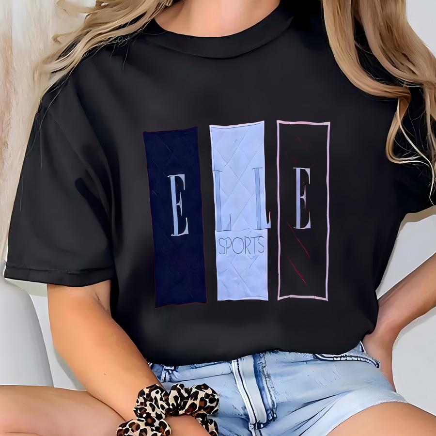 Vintage Elle Sports Sweatshirt Sweater Pullover Crew Neck Long Sve Shirt Vtg 90s Red Colour Streetwear Dope T-shirt