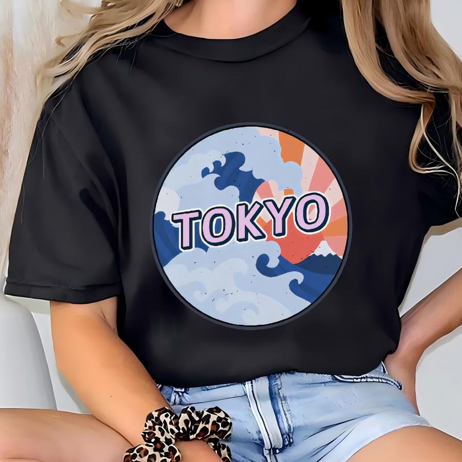 Tokyo Shirt For Women, Tokyo Hoodie, Japan Shirt, Cute Tokyo Shirt, Anime Shirt, Tokyo Japan Shirt, 70s Tokyo Shirt, Rising Sun Shirt, Wave T-shirt